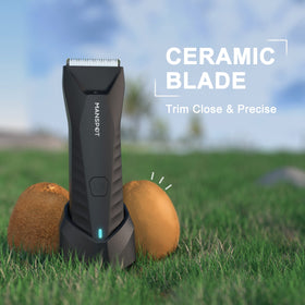 MANSPOT ceramic blade closeup highlighting gentle, durable cutting
