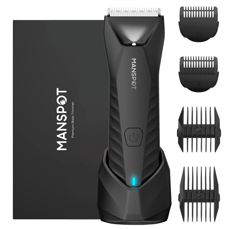 MANSPOT front view with dock showing compact storage and tidy charging