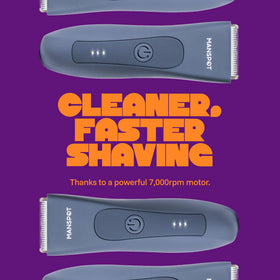 MANSPOT display of four guard lengths showing trimming versatility