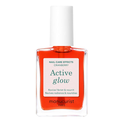 Manucurist front bottle showing coral glow and quick-dry benefit