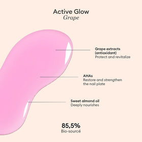 Manucurist bottle beside a hand showing product size and travel-friendly benefit