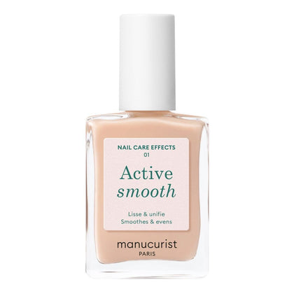 Manucurist bottle front showing beige tint and smoothing benefit