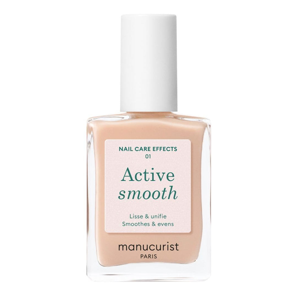 Manucurist bottle front showing beige tint and smoothing benefit