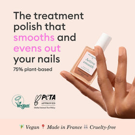 Manucurist brush applying polish stroke demonstrating even coverage benefit