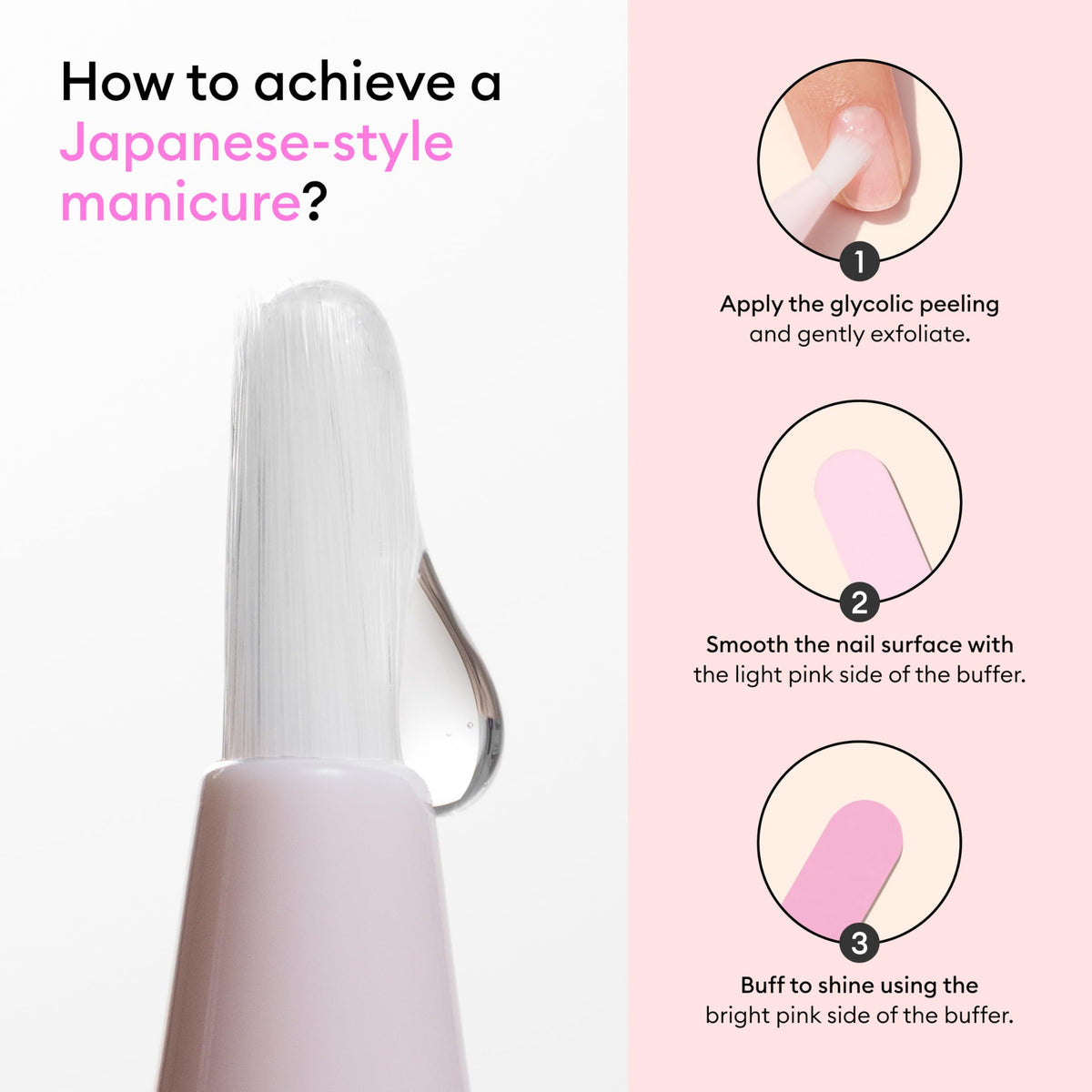 Manucurist before and after nails showing smoother surface and visible shine