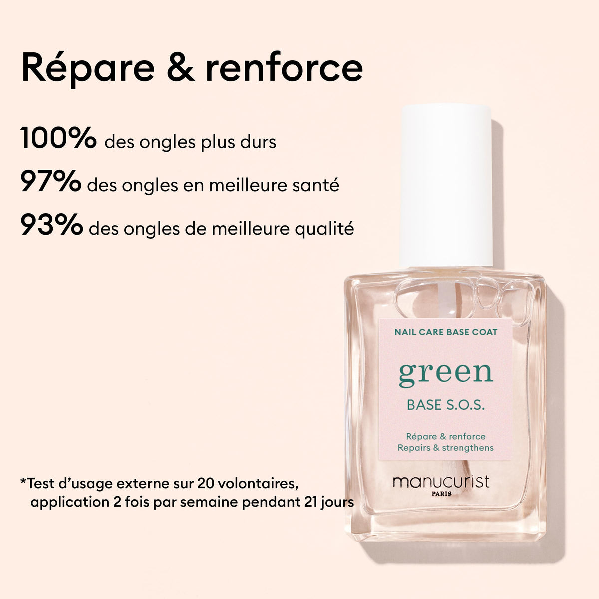 Manucurist brush and cap detail for precise application and smooth finish