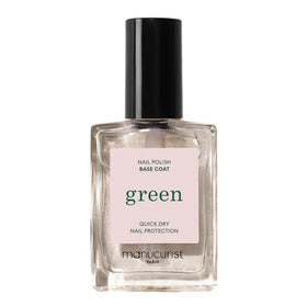 Manucurist front bottle showing green base coat, clear branding and protective finish