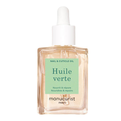 Manucurist Green Oil front bottle showing label and compact size benefits