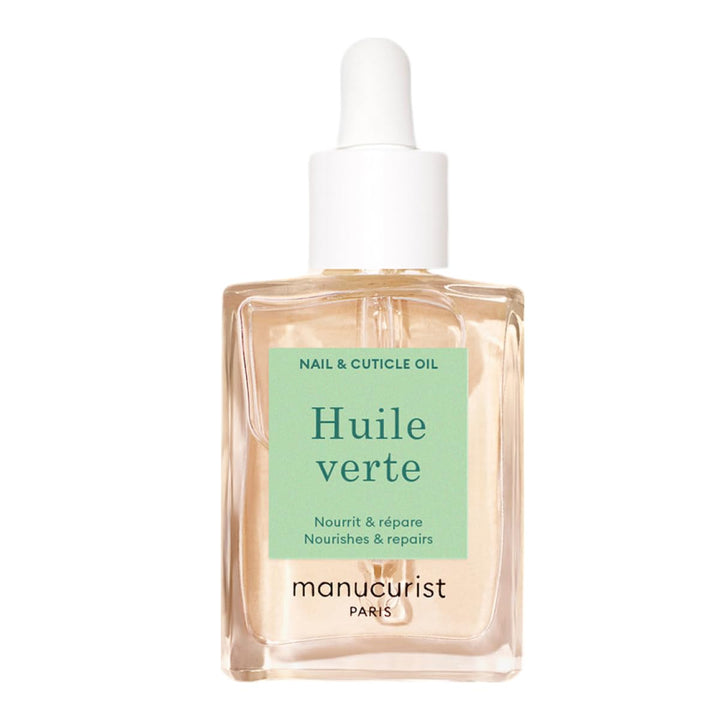 Manucurist Green Oil front bottle showing label and compact size benefits