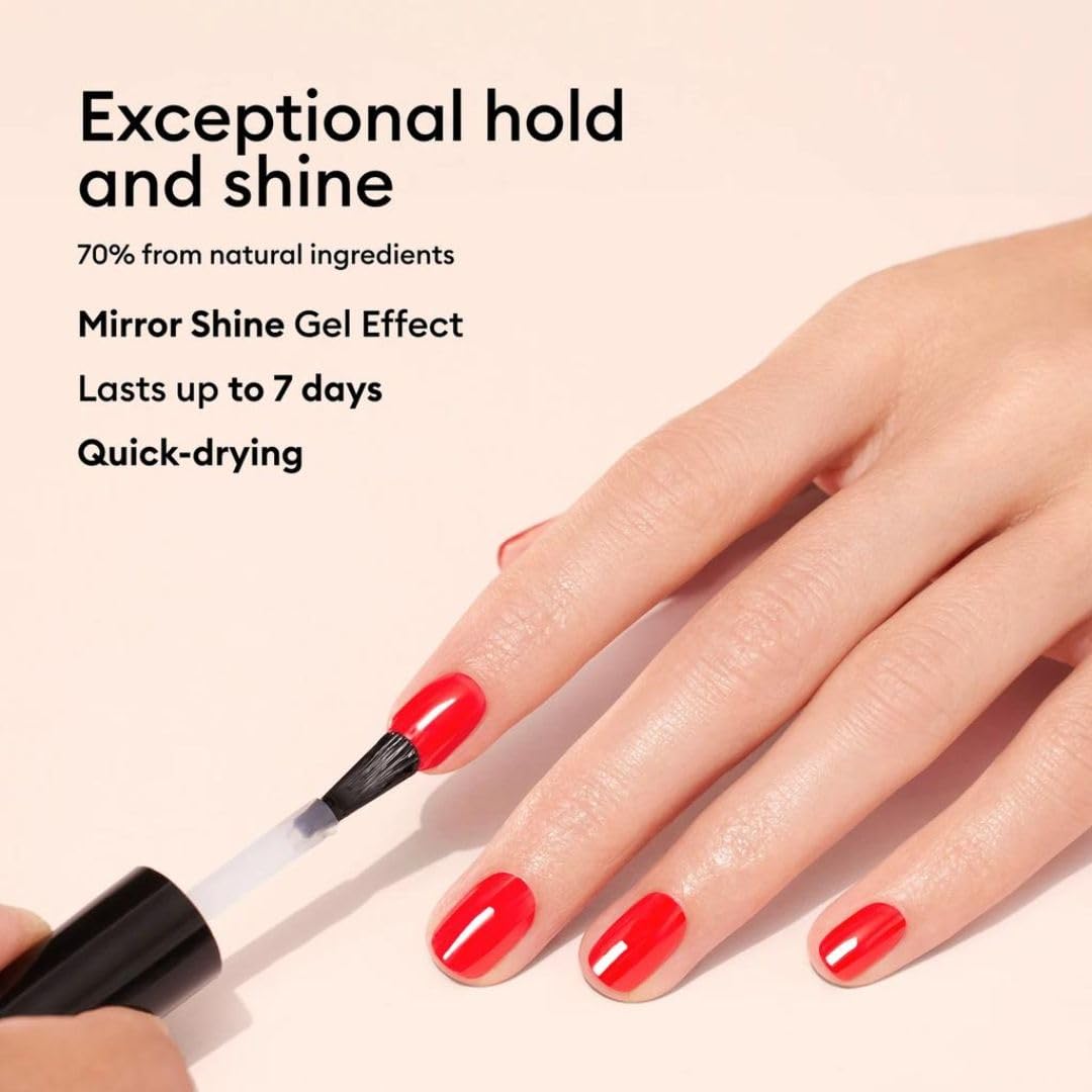 Manucurist applied on nails outdoors speeding dry time benefit