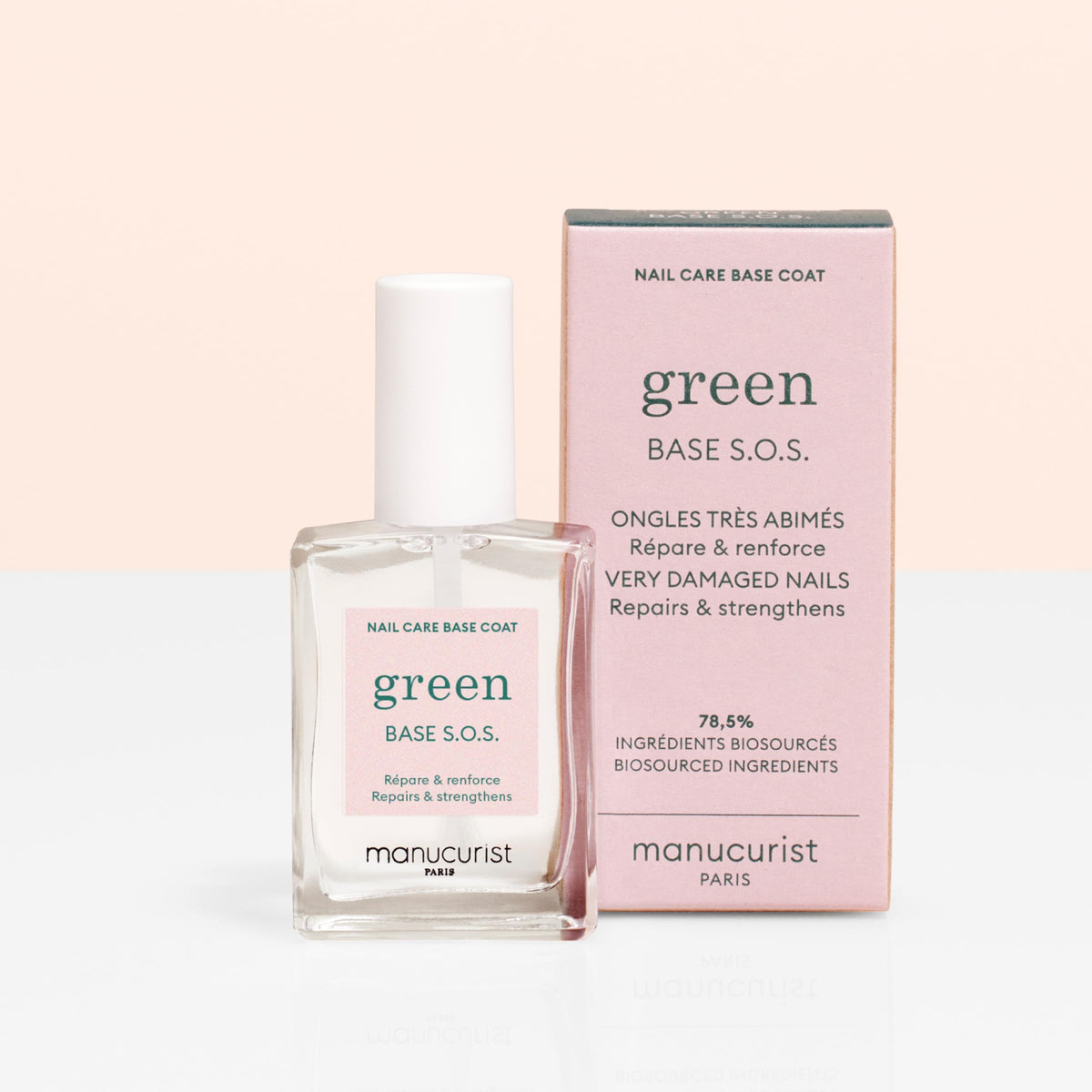 Manucurist ingredient label close-up highlighting vitamins and plant-based benefits