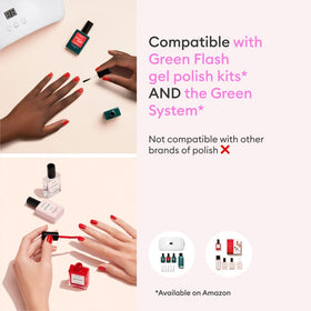 Manucurist bottle on vanity conveying gentle plant-based nail care
