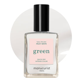Manucurist Milky White front bottle showing clean design and eco claims
