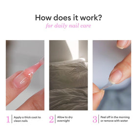 Manucurist on bedside table as part of a nighttime nail-care routine