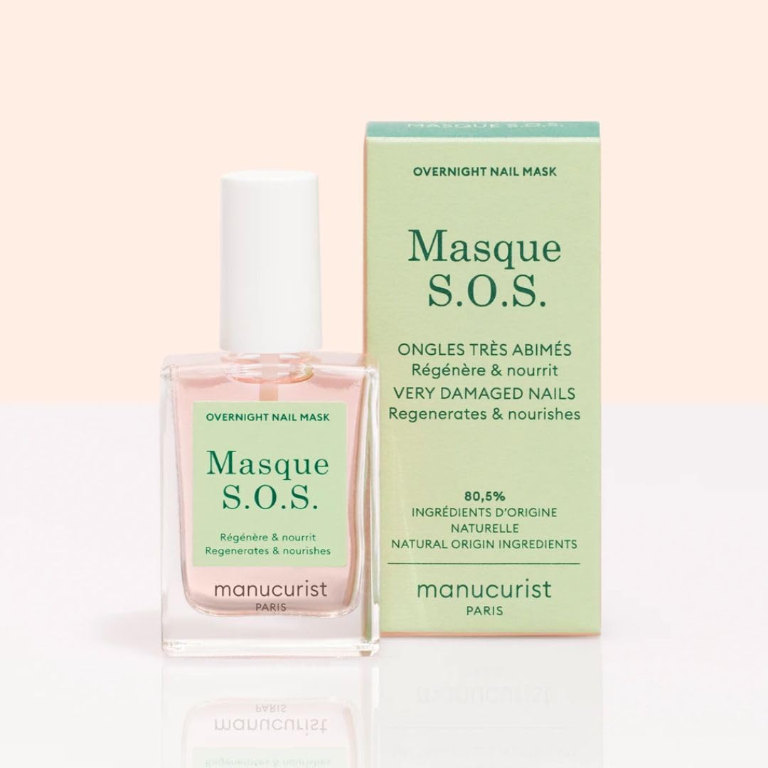 Manucurist bottle beside a ruler showing 0.5 fl oz compact travel size