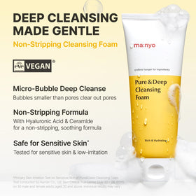 ma:nyo foam texture close-up illustrating microbubbles for deeper cleanse