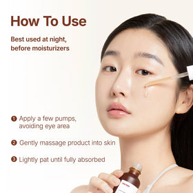 ma:nyo bottle on nightstand among skincare items showing nightly routine benefit