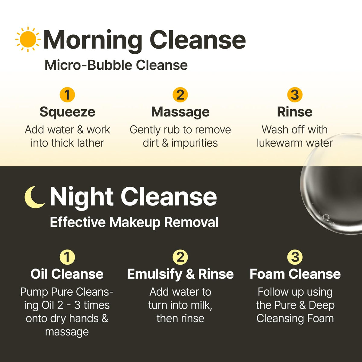 ma:nyo simulated pore cleaning before-and-after view showing clearer pores