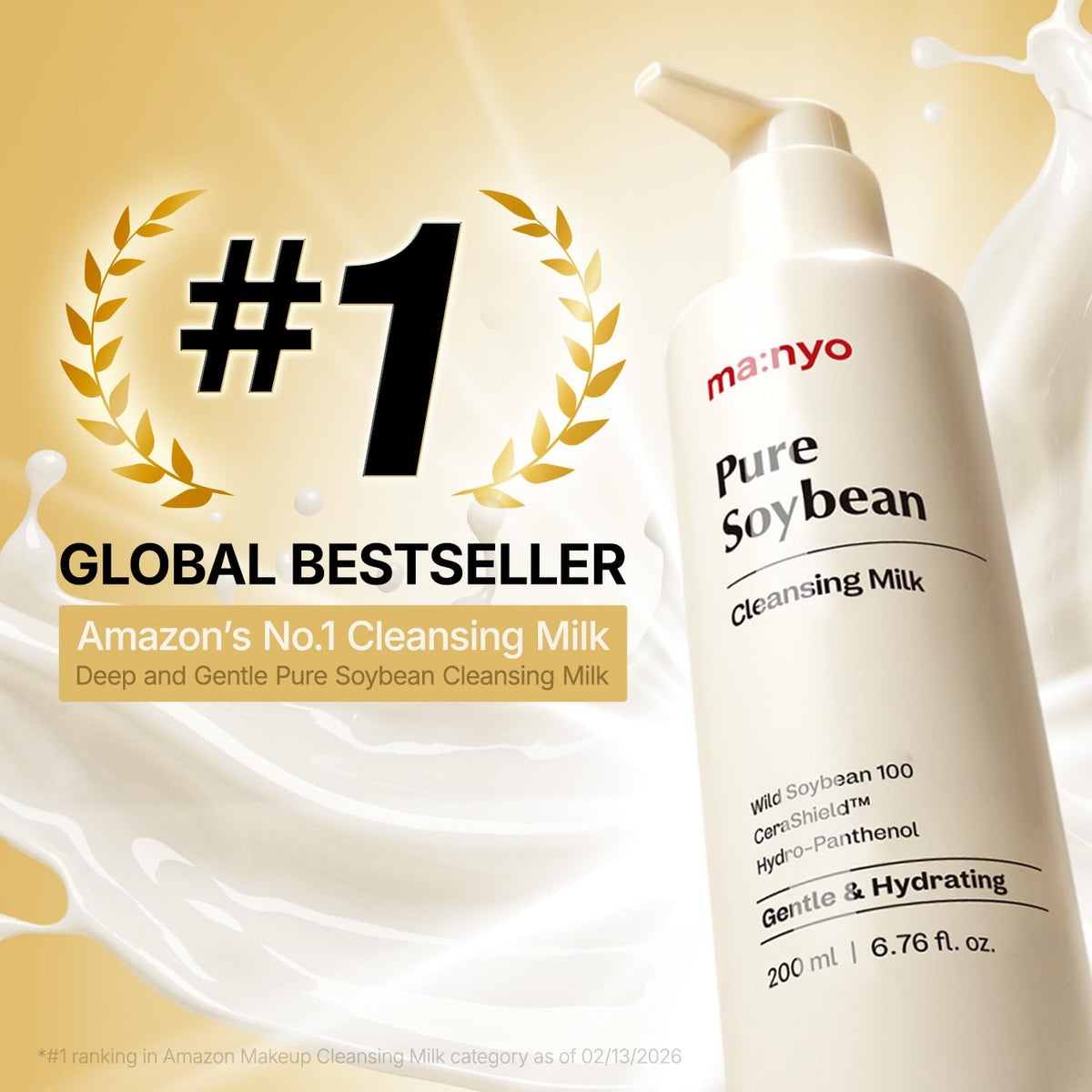 ma:nyo creamy cleansing milk texture close-up for smooth glide