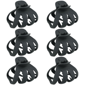 MAORULU front view of six-pack large claw clips showing matte finish and colors, adds reliable styling