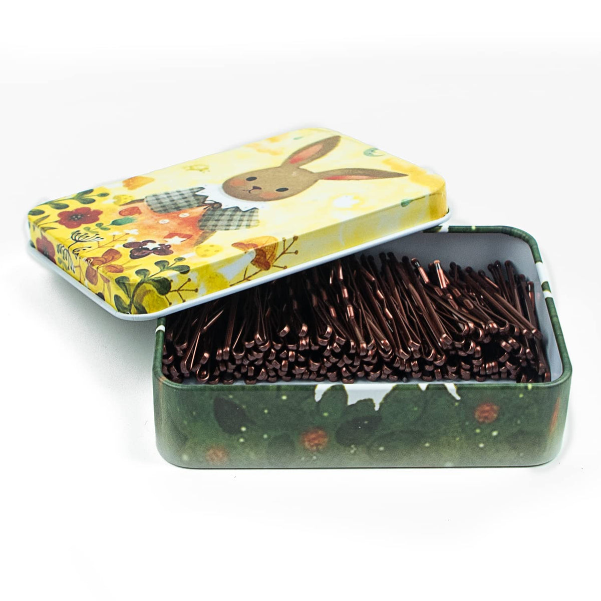 MAORULU front packaging showing bronze mini bobby pins and case, easy identification