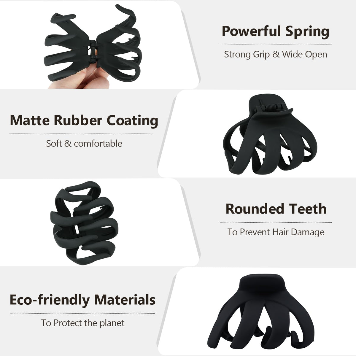 MAORULU clip holding a high bun on model, provides comfortable all-day wear