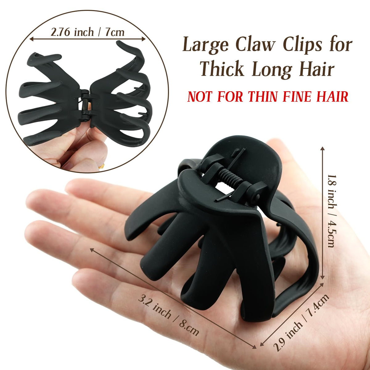 MAORULU close-up of matte polycarbonate coating, protects hair and prevents snagging