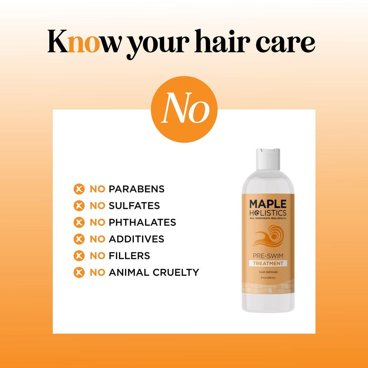 Maple Holistics after-swim hair detail showing smoother, less frizzed strands