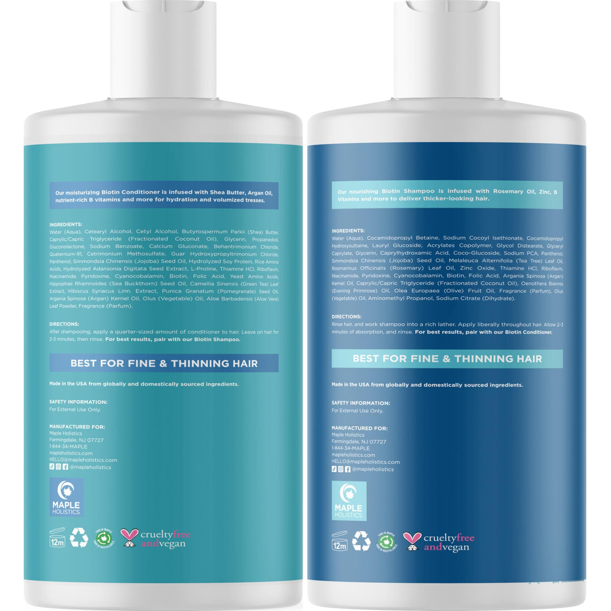Maple Holistics styled hair after use showing increased volume and shine