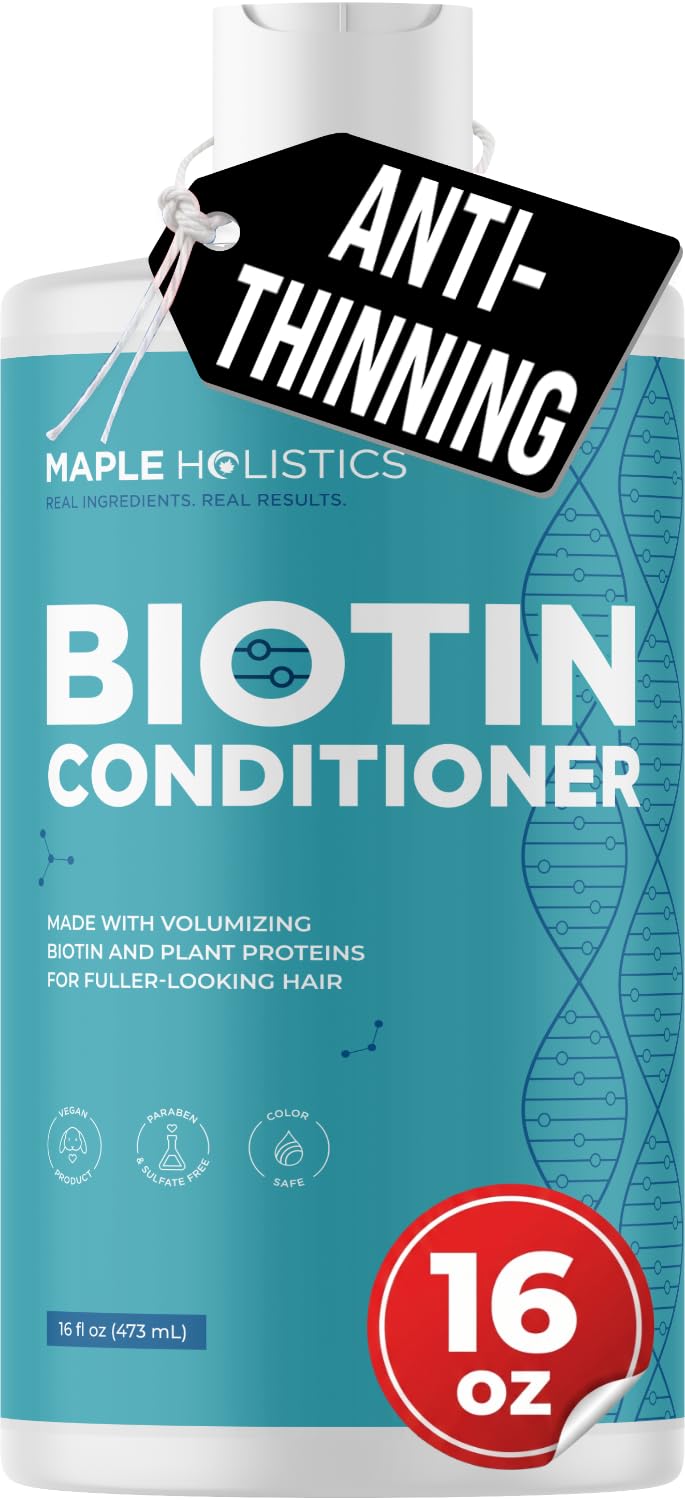 Maple Holistics front bottle view showing label and volumizing benefits