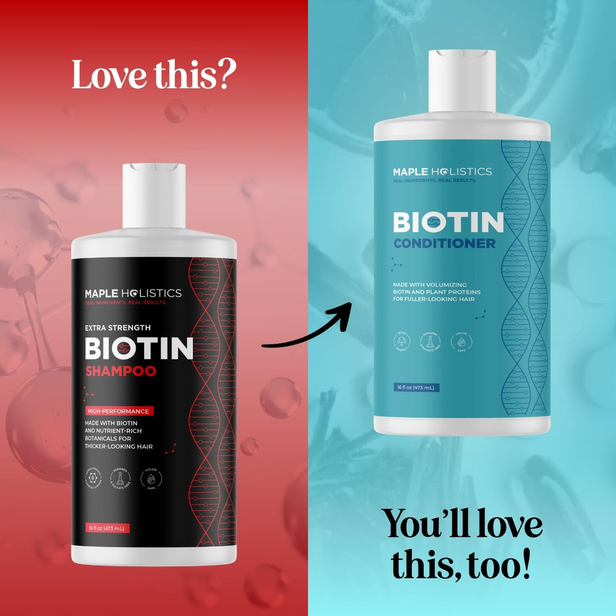 Maple Holistics bottle in hand showing size and scale convenience