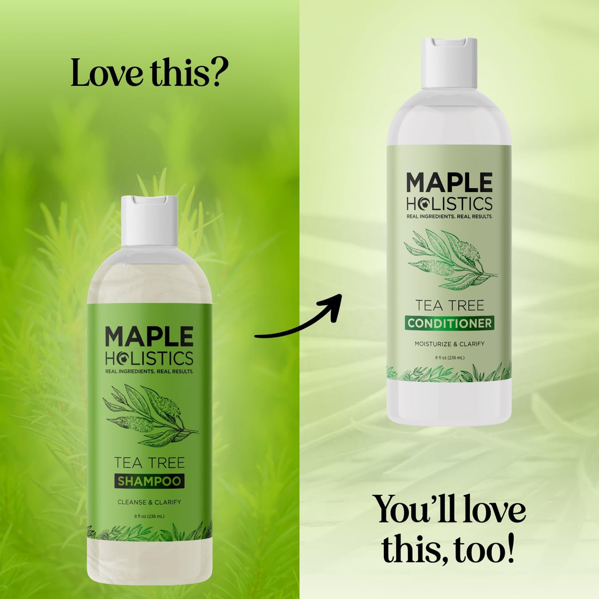 Maple Holistics before and after roots showing reduced buildup and cleaner scalp