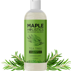 Maple Holistics front bottle view showing clear clarifying shampoo benefits