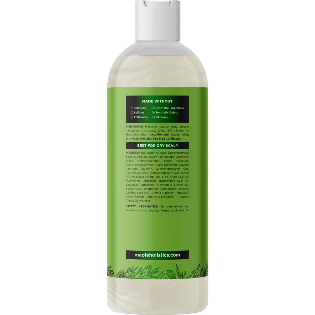 Maple Holistics lather on wet hair demonstrating effective residue removal
