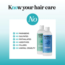 Maple Holistics conditioner creamy pour illustrating hydration and detangling benefit