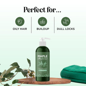 Maple Holistics pump-top and label details highlighting easy dispensing