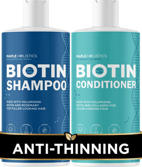Maple Holistics front packaging showing rosemary biotin duo for fuller hair