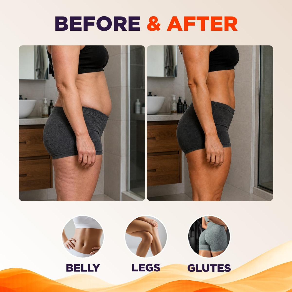 Maple Holistics lotion applied to stomach to enhance workout