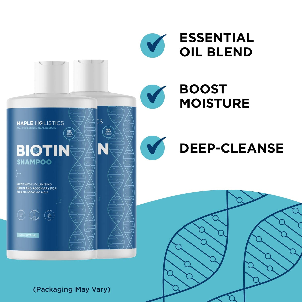 Maple Holistics rosemary and biotin ingredients highlighting scalp nourishment