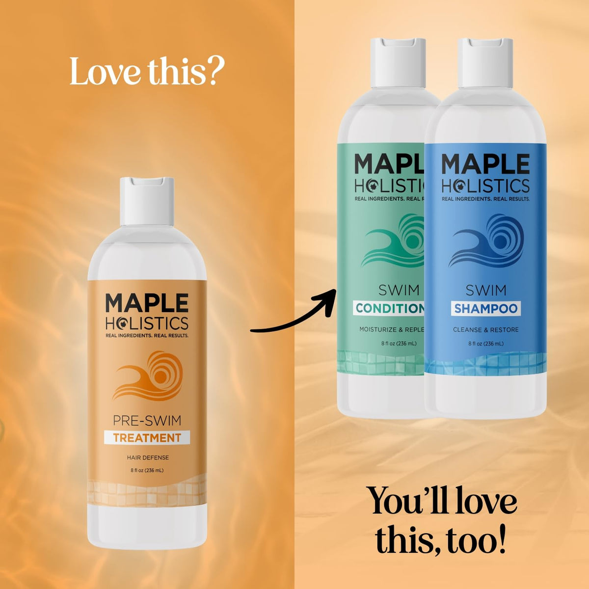 Maple Holistics ingredient panel and clean formula claims on packaging