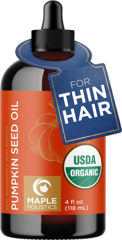 Maple Holistics bottle front view showing organic label and benefits
