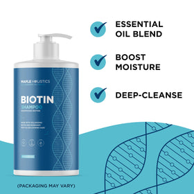 Maple Holistics shampoo pouring into hand demonstrating gentle lather benefit