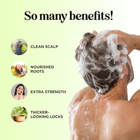 Maple Holistics creamy shampoo lather texture demonstrating foam