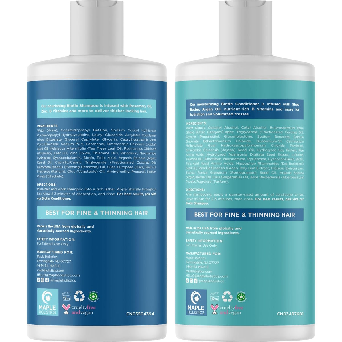 Maple Holistics size comparison in hand illustrating travel-friendly 8 fl oz bottles