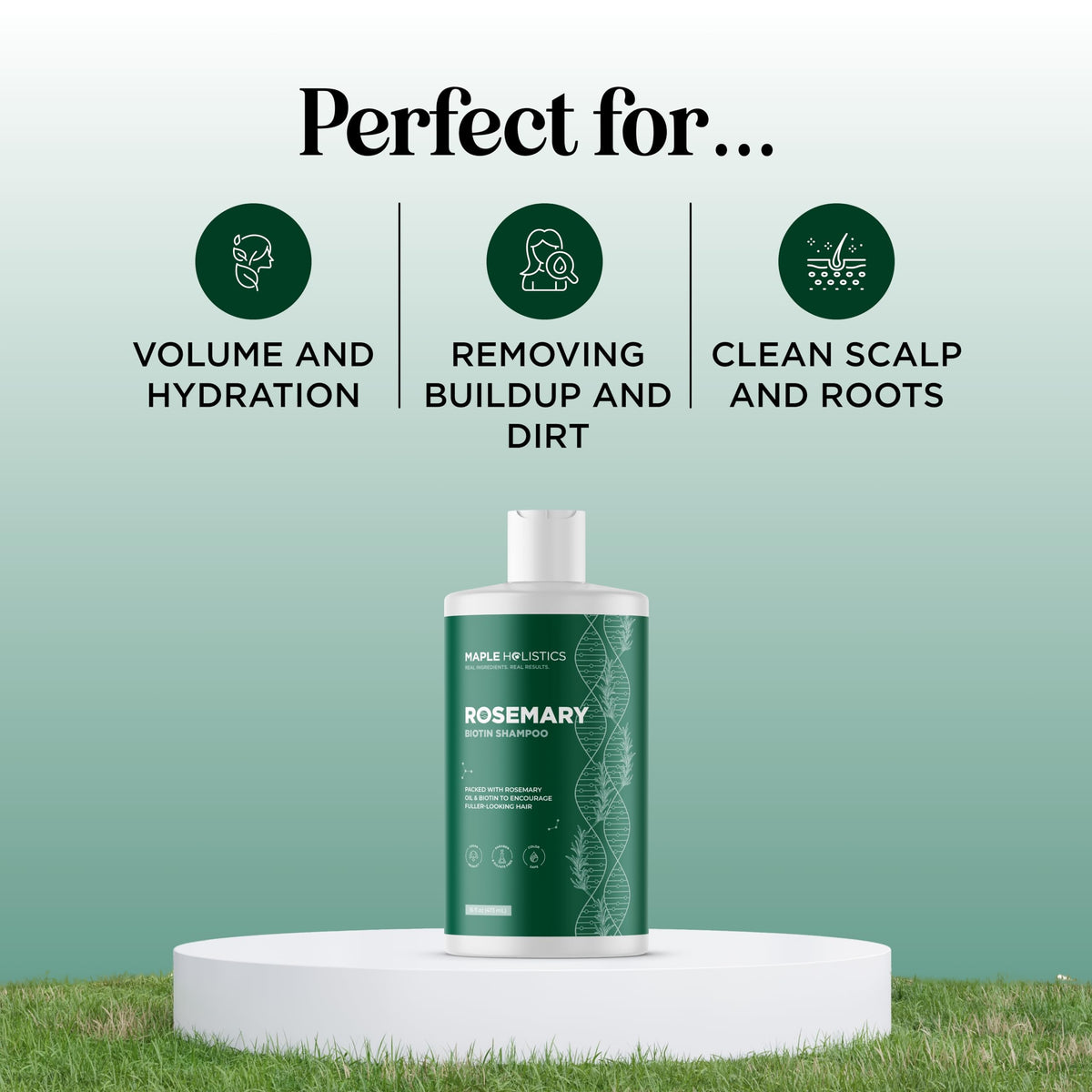 Maple Holistics shampoo lather texture demonstrating gentle foam for cleansing