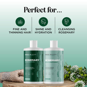 Maple Holistics product beside rosemary sprig showcasing natural botanical benefit