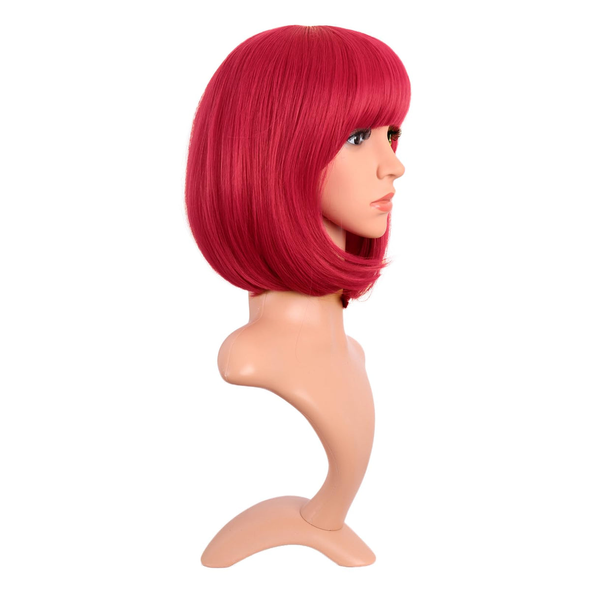 MapofBeauty close-up of straight bangs and synthetic fiber texture highlighting smooth finish