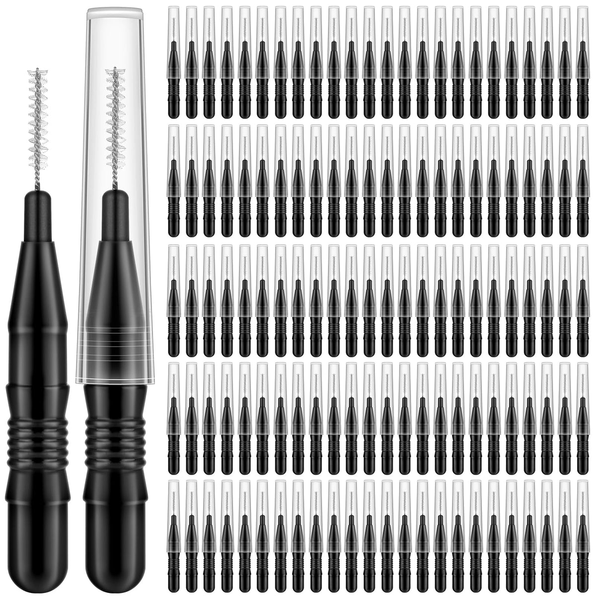 MAPVOLUT front packaging showing 120 micro eyebrow brushes and storage box for convenience