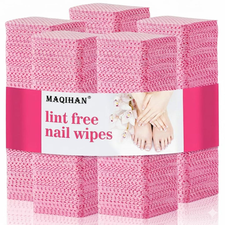MAQIHAN front packaging showing pink lint-free wipes and quantity benefits