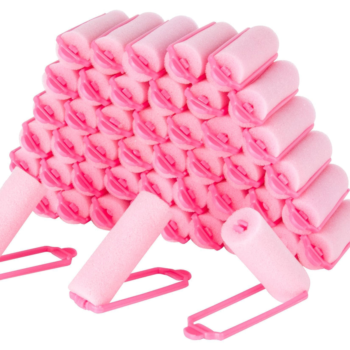 MAQIHAN front packaging showing 40 pink sponge rollers and set benefit